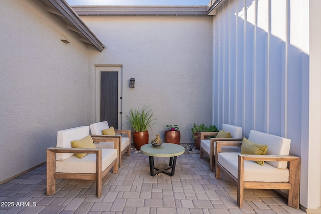 view of patio / terrace with an outdoor living space