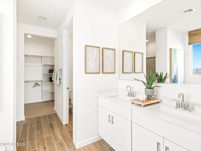 bathroom with toilet and vanity