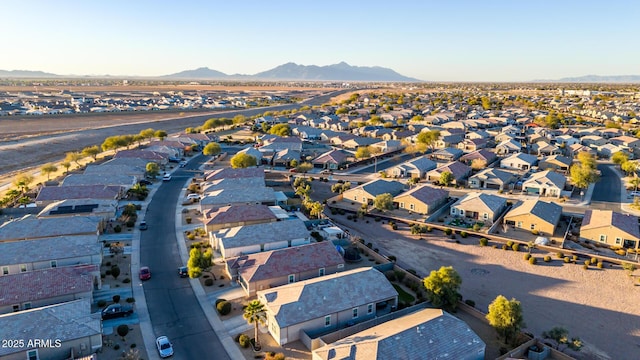 aerial view with a mountain view