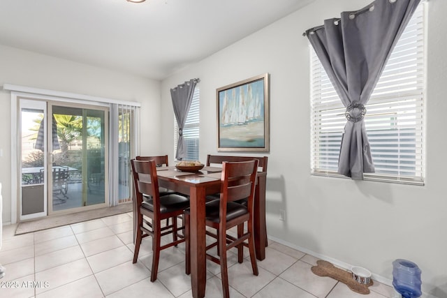 view of tiled dining room