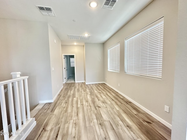 empty room featuring light hardwood / wood-style flooring