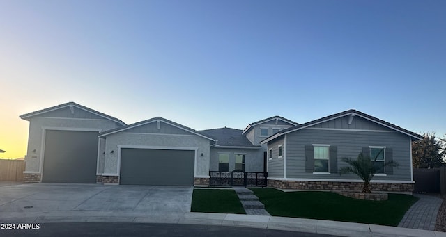 view of front of home with a garage