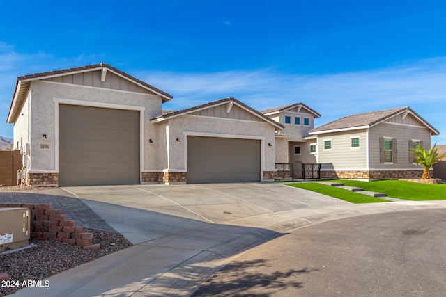 view of front of house with a garage