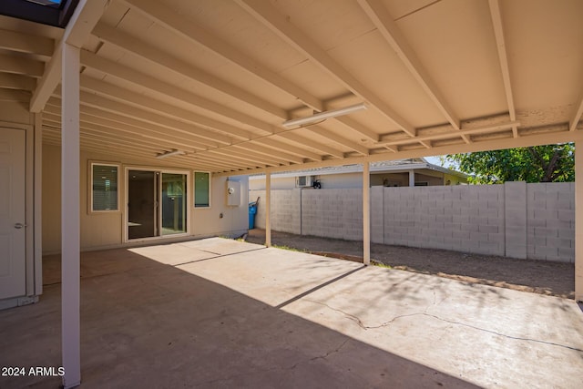 view of patio featuring electric panel