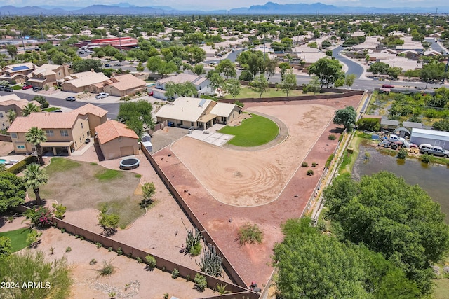 bird's eye view with a mountain view