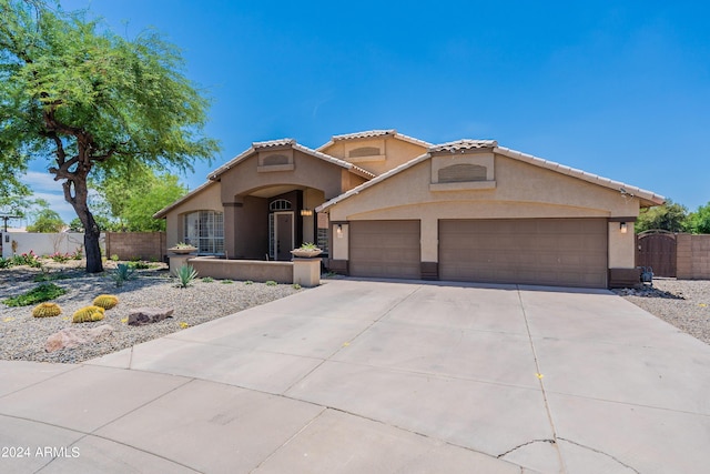 view of front of house with a garage