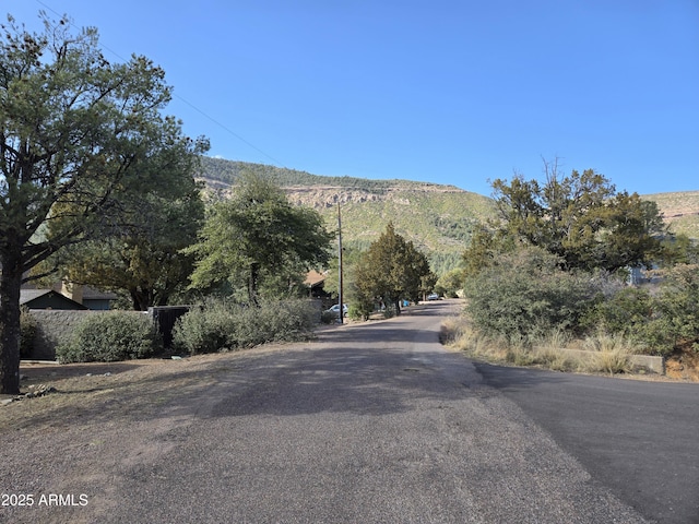 view of road with a mountain view