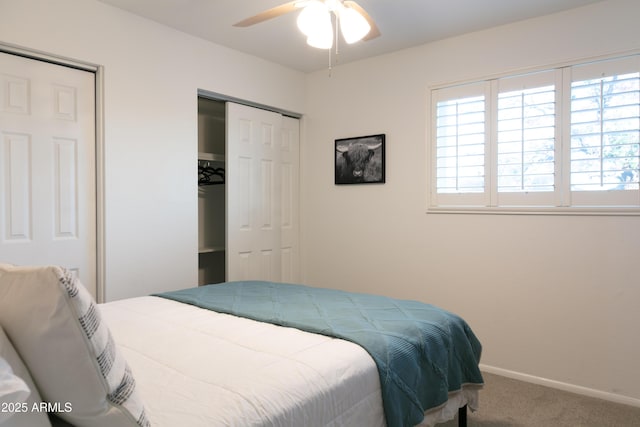 1894 E Julie Dr, Tempe, AZ 85283 - carpeted bedroom featuring baseboards and a ceiling fan