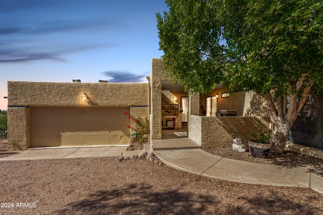 view of pueblo revival-style home