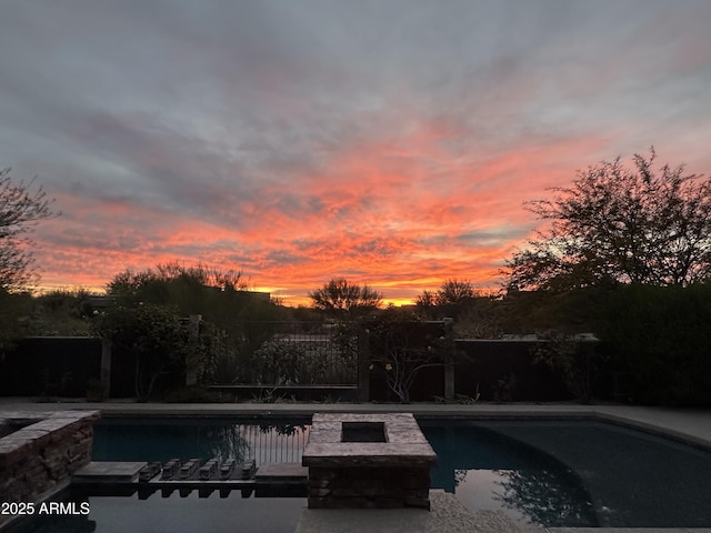 outdoor pool with fence