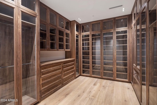 spacious closet with light wood-type flooring