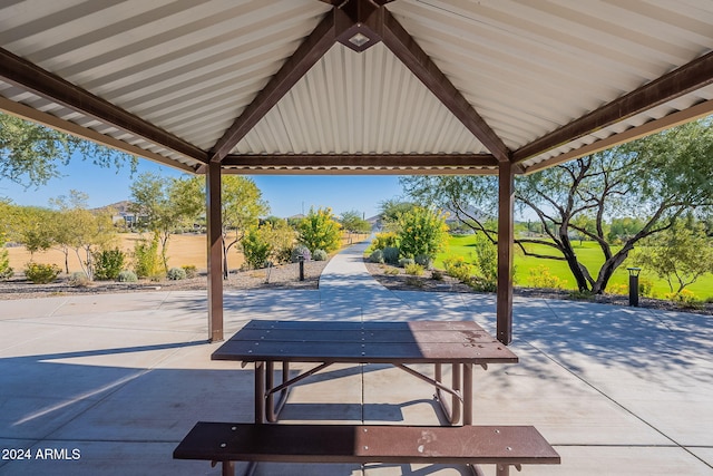 view of patio with a gazebo