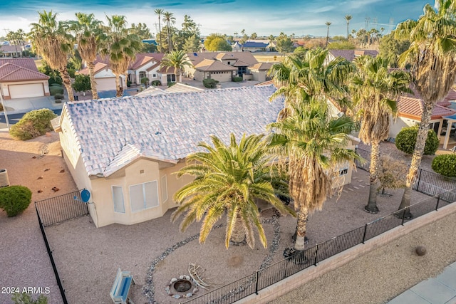 aerial view with a residential view