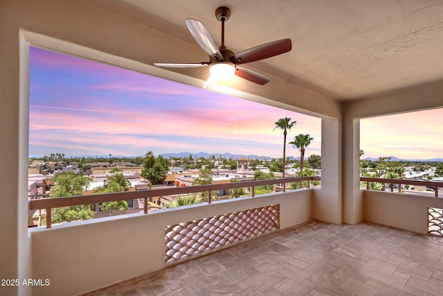 4200 N Miller Rd Unit 504, Scottsdale, AZ 85251 - balcony with a ceiling fan and a mountain view