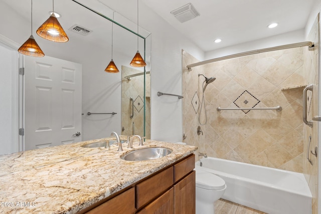 4200 N Miller Rd Unit 504, Scottsdale, AZ 85251 - full bath featuring vanity, tub / shower combination, and recessed lighting