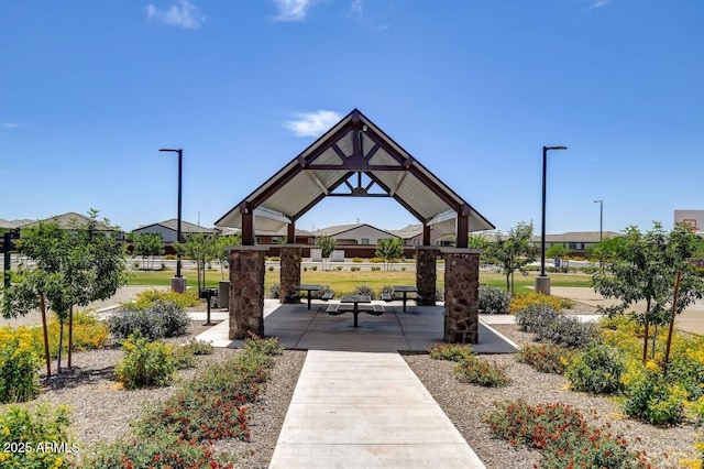 view of property's community with a gazebo