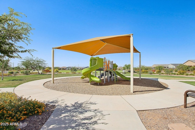 communal playground with a yard