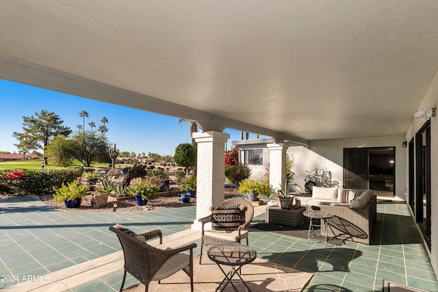 view of patio with an outdoor hangout area