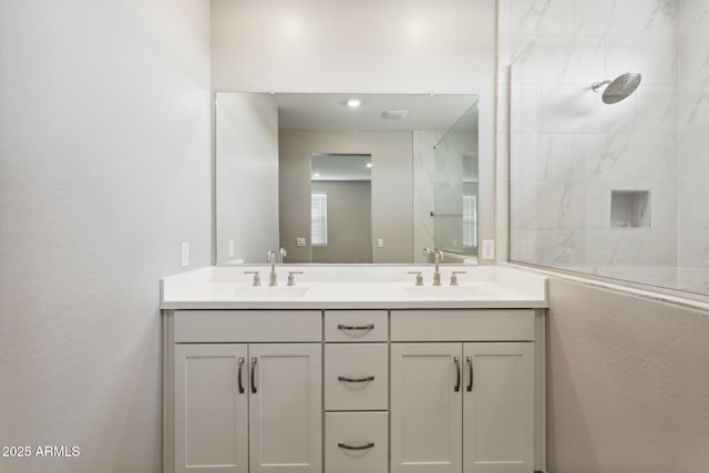 5815 E Covey Ln, Phoenix, AZ 85054 - full bathroom with double vanity and tiled shower