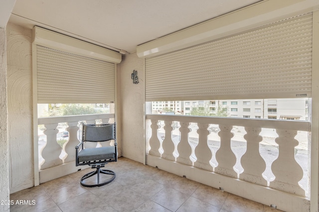 interior space with light tile patterned floors