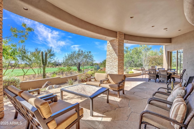 view of patio with an outdoor hangout area