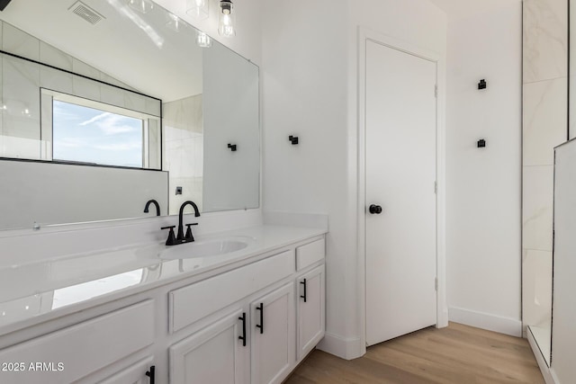 2112 S 160th Dr, Goodyear, AZ 85338 - full bathroom featuring wood finished floors, vanity, and vaulted ceiling