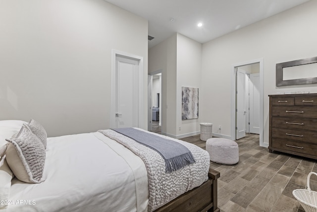 bedroom featuring light wood-type flooring