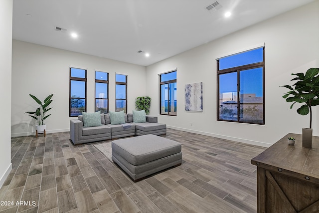 living room featuring hardwood / wood-style floors