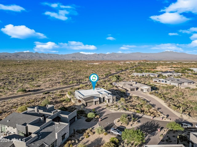 drone / aerial view with a mountain view