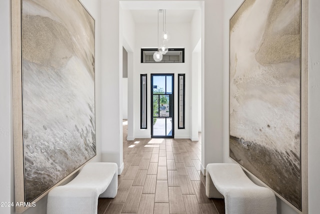 foyer entrance featuring a high ceiling