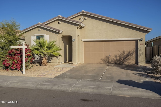 view of front facade with a garage