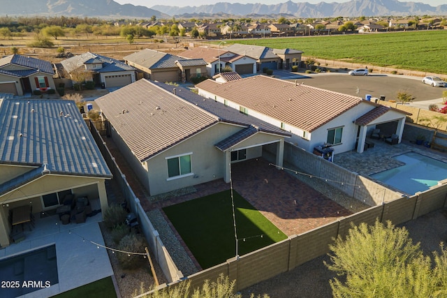 aerial view featuring a mountain view