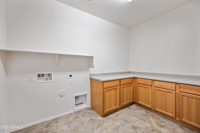 19242 W Pasadena Ave, Litchfield Park, AZ 85340 - laundry area featuring gas dryer hookup, electric dryer hookup, hookup for a washing machine, and cabinet space