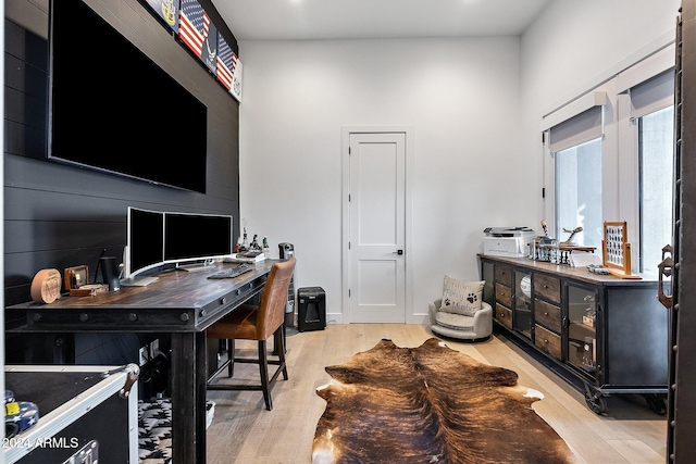 office featuring light hardwood / wood-style flooring