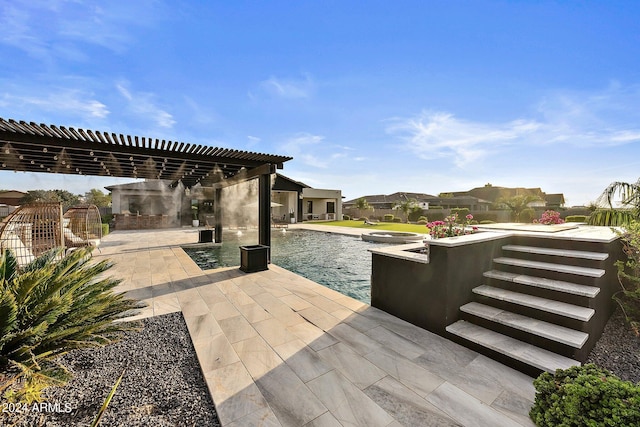 view of patio featuring exterior kitchen