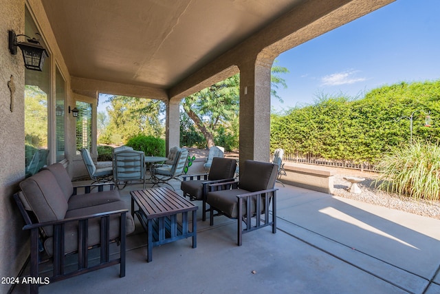 view of patio with outdoor lounge area