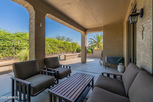 view of patio / terrace featuring an outdoor hangout area