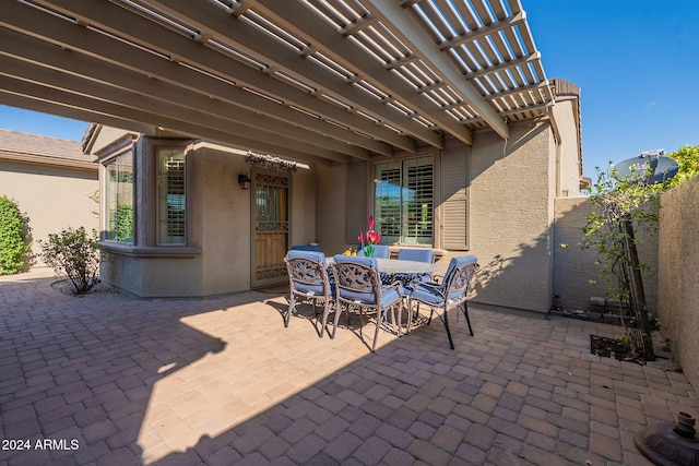 view of patio / terrace with a pergola