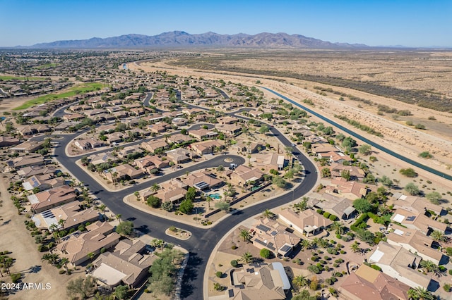 aerial view with a mountain view