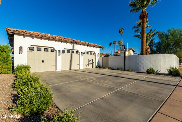 view of garage