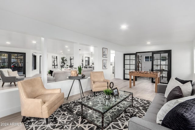 living room featuring hardwood / wood-style floors