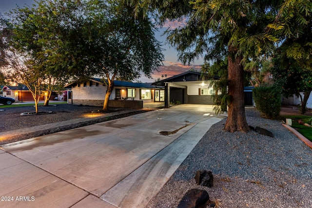 view of front of home featuring a garage