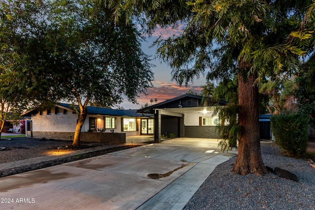 view of front of home featuring a garage