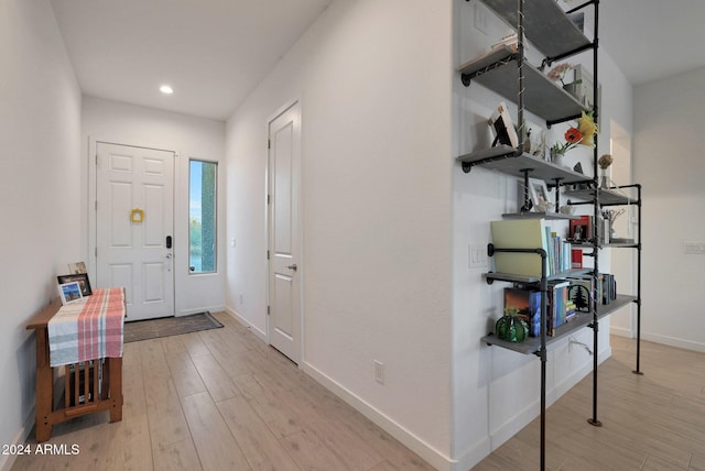 entryway featuring light hardwood / wood-style flooring