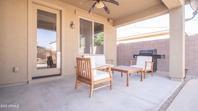 18269 W Vogel Ave, Waddell, AZ 85355 - view of patio featuring area for grilling and a ceiling fan