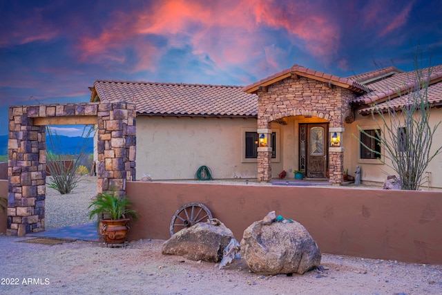 view of mediterranean / spanish house