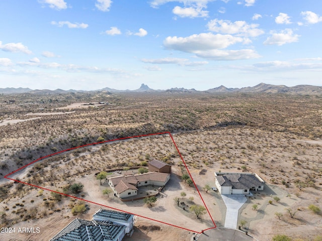 aerial view featuring a mountain view