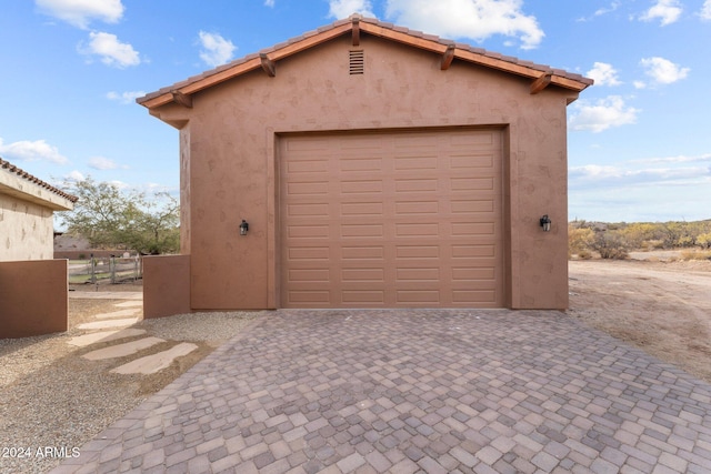 view of garage