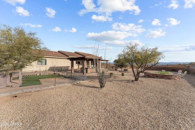 view of front of property with a patio