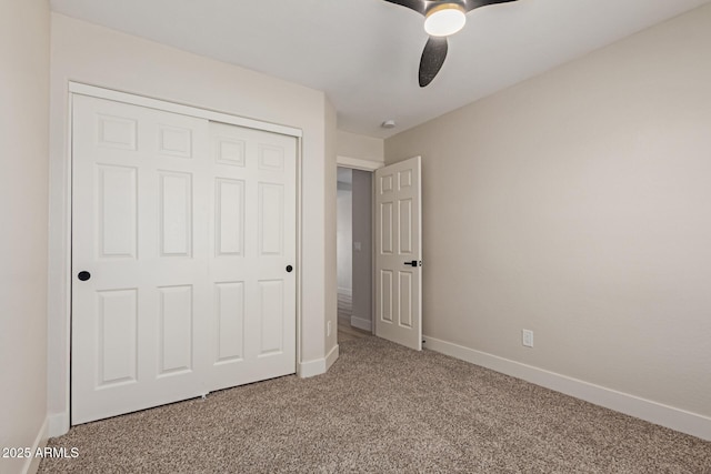 33287 N Windmill Run, San Tan Valley, AZ 85144 - unfurnished bedroom featuring carpet floors, a closet, baseboards, and ceiling fan
